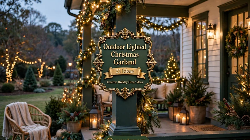 Outdoor Lighted Christmas Garland - 21 Creative Holiday Decor Ideas